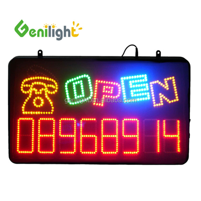 Rechteckiges Indoor-Open-LED-Schild mit Telefon Telefonfunktion 3 Art der Änderung