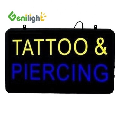 LED Tattoo Piercing Neon Offener Schild mit Design Rechteck Form und Epoxidharz Material