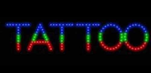 LED Tattoo Piercing Neon Offener Schild mit Design Rechteck Form und Epoxidharz Material