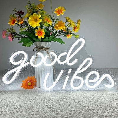 Energieverbrauch 0 Gute Vibrationen Neon-Schild LED Neon-Leuchten für Schlafzimmer 16,1 x 8,3 Zoll