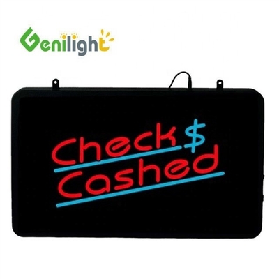 Genilight 22 * 13 Zoll Super Helligkeit LED Check Bargeld Brief Neon offenes Schild für Innenräume