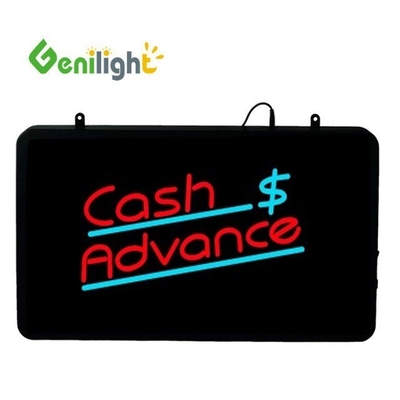 Genilight 22 * 13 Zoll Super Helligkeit LED Check Bargeld Brief Neon offenes Schild für Innenräume