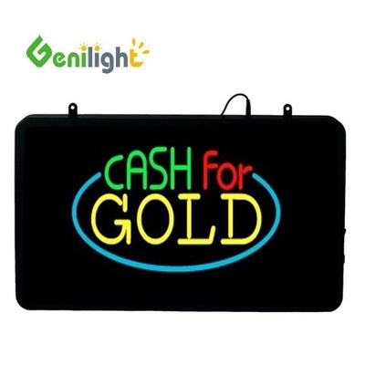 Genilight 22 * 13 Zoll Super Helligkeit LED Check Bargeld Brief Neon offenes Schild für Innenräume
