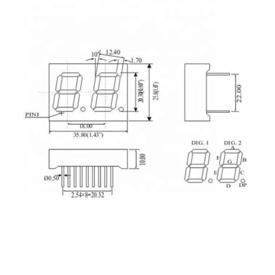GLT-1132A(B)HR 0,32" Ein LED-Zeichenbildschirm für eine konsistente digitale Zahlenanzeige