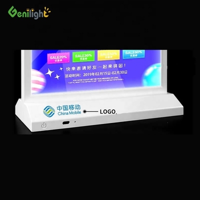 High View Angle A4 Desktop Acryl LED Licht Tisch für Shopping Mall Werbung