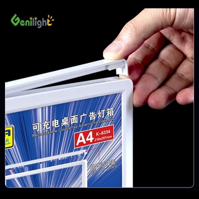 High View Angle A4 Desktop Acryl LED Licht Tisch für Shopping Mall Werbung