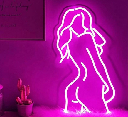 angepasste Lady Neon Schild mit Acryl-Rücklage rosa Silikon LEDs Lebensdauer 50000 Stunden