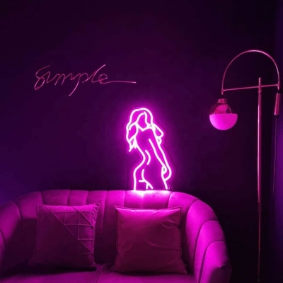 angepasste Lady Neon Schild mit Acryl-Rücklage rosa Silikon LEDs Lebensdauer 50000 Stunden