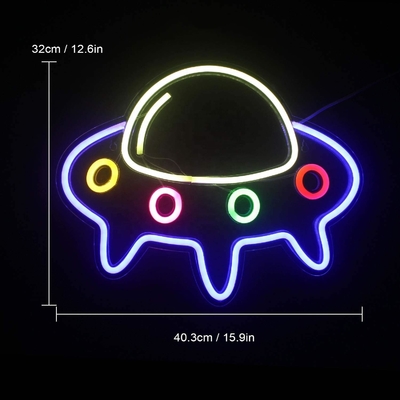 5V-Neonlampen für Bar Große blaue UFO Raumschiff Wandkunst 50000 Stunden Lebensdauer