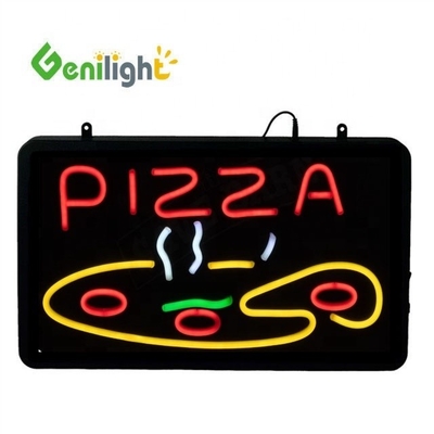 ABS-offene Form Rechteck Custom Pizza Wandlicht Acryl offenes Schild Neon Led mit hängendem Chian