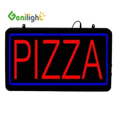 ABS-offene Form Rechteck Custom Pizza Wandlicht Acryl offenes Schild Neon Led mit hängendem Chian