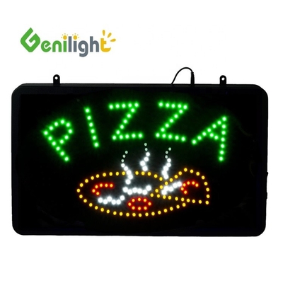 ABS-offene Form Rechteck Custom Pizza Wandlicht Acryl offenes Schild Neon Led mit hängendem Chian