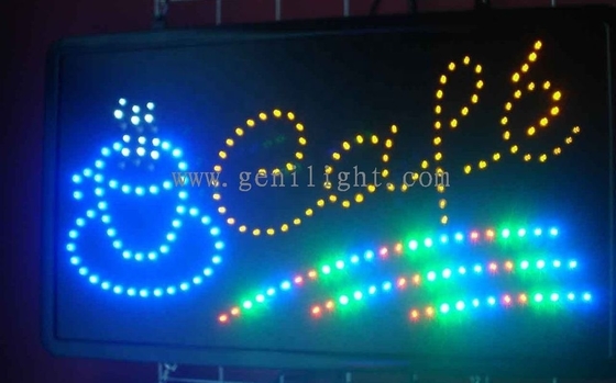 Genilight Indoor 22*13 Zoll LED Cafe Offener Schild mit Stromsparung und SDK-Funktion
