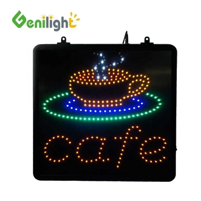 Genilight Indoor 22*13 Zoll LED Cafe Offener Schild mit Stromsparung und SDK-Funktion