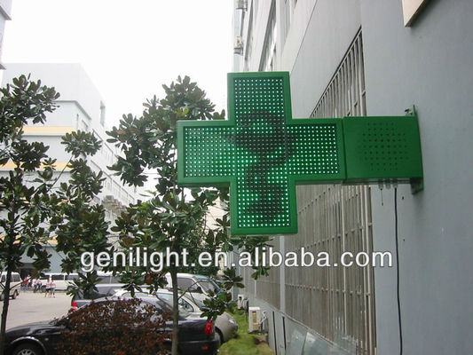 1G-Pixel-Konfiguration Benutzerdefinierte Größe Vollfarbe Apotheke LED-Kreuzschild mit RGB