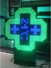 P16 P20 Pixel 3D LED Apotheke Kreuzschirm Zeichen mit RS232 HF-Steuerung Kommunikation