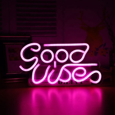 27.5*15cm Custom Blau Gute Vibes Neonschild für Schlafzimmer Wanddekoration USB-betriebene Beleuchtung