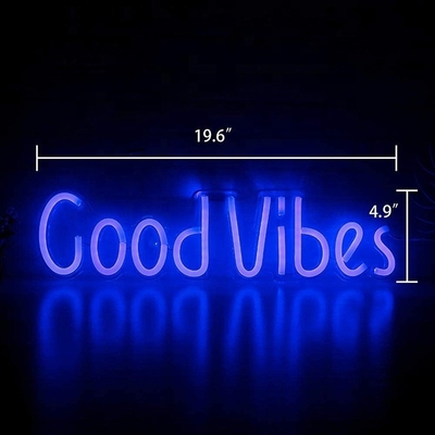 27.5*15cm Custom Blau Gute Vibes Neonschild für Schlafzimmer Wanddekoration USB-betriebene Beleuchtung