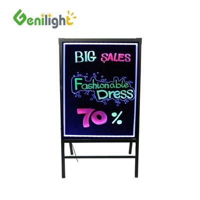 Innere Kreideplatten, Rechteck, gehärtetes Glas, LED-Schriftzeichen mit Acrylfläche