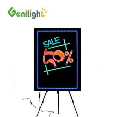 Innere Kreideplatten, Rechteck, gehärtetes Glas, LED-Schriftzeichen mit Acrylfläche
