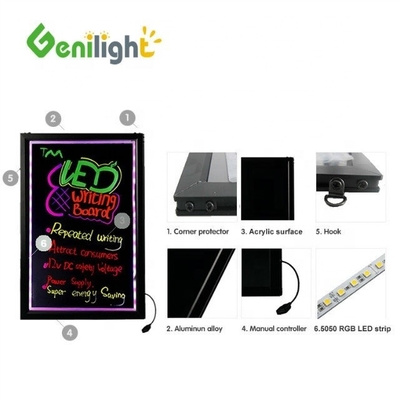 Genilight Gehärtetes Glas oder Acryl-LED-Neonzeichen für Innenräume Kreidebrettbeleuchtung
