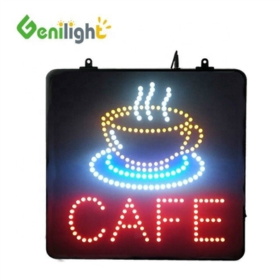 IP-Bewertung Custom Animated 12V Acrylic LED Light Cafe Neon Schild für Geschäfte