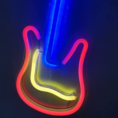 3D-Gitarren-Neonzeichen für Musikstudio
