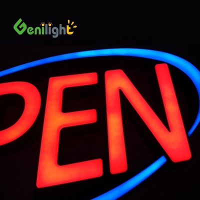 Jumbo ULTRA BRIGHT LED OPEN SIGN Blinkend Scrolling Modes Rot/Blau Perfekt