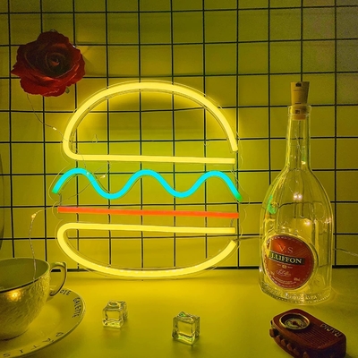 30*30cm LED Neonlicht USB-betrieben Hamburger Neon-Schild Wandkunst Stromverbrauch 0