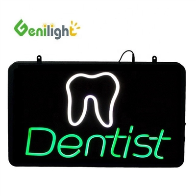 ABS-Open-Mold Genilight Oval 58*36cm LED Neon offenes Schild mit Zahn Logo