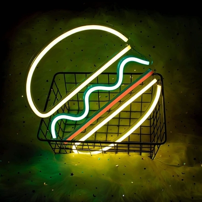 LED-Neon-Offenschein für Wanddekor 1 Stromverbrauch Hamburger Neonlicht