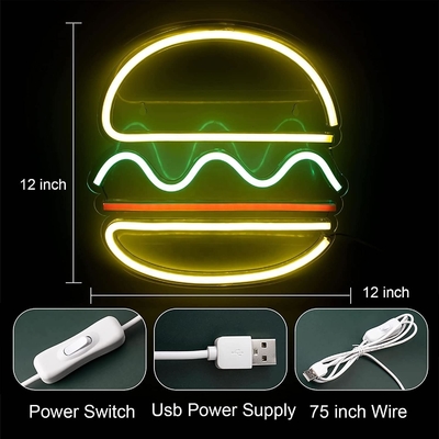 LED-Neon-Offenschein für Wanddekor 1 Stromverbrauch Hamburger Neonlicht