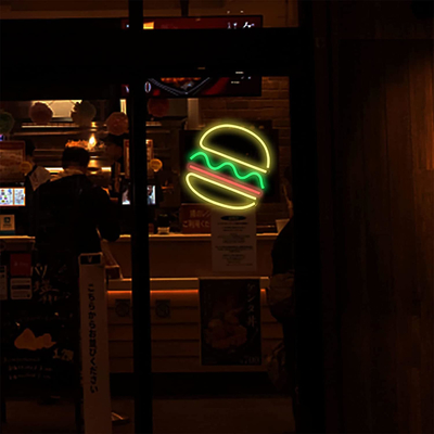 LED-Neon-Offenschein für Wanddekor 1 Stromverbrauch Hamburger Neonlicht