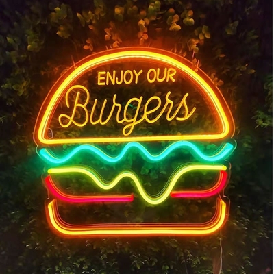 LED-Neon-Offenschein für Wanddekor 1 Stromverbrauch Hamburger Neonlicht