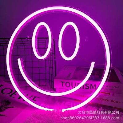 5V Spannung LED Lächelndes Gesicht Zeichen angepasste Wanddekoration für Teenager Mädchen Preppy Zimmer Dekoration