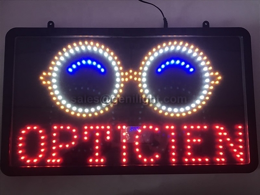 Customized Acrylic Front Board Genilight LED Neon Schild für Augenpflege 22*13 Zoll CE RoHS