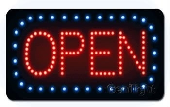 Innenräumliche LED-Open-Sign-Panel Größe 56*33 CE/Rohs-Zertifikat Stromversorgung und Hängekette
