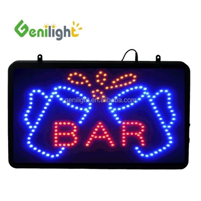 Vollfarbige Bewegungsanzeige LED Werbung BAR Offenes Schild mit anpassbarer Anzeige