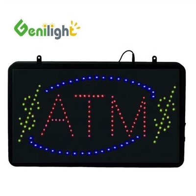 Professionelle ABS Offene Form Outframe LED Geldautomaten-Kassenschild mit CE RoHS Adapter Hang-Kette