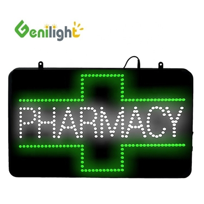 Animierte Bewegung LED-Buchstaben PHARMACY Offene Schildbrille mit verstellbarer Helligkeit