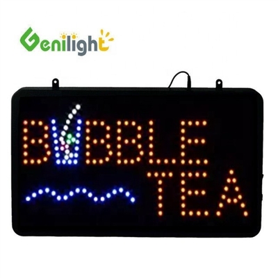 High Brightness Genilight Indoor 22*13inches Leuchten Blink BoBa Tee Licht LED Neon Schild Mit Becher Logo