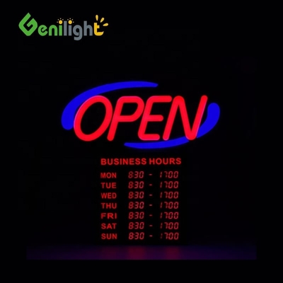 Genilight Innenraum 22*13 Zoll DC12v OPEN 24 Stunden LED-Lichtzeichen