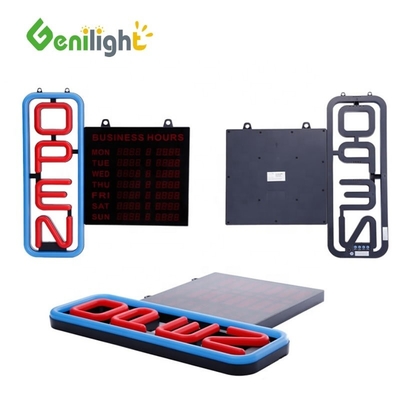 Verbrauch Genilight GLT-LSN6050H-001 Rotblau Farbe Neon Offene LED-Schild mit Stunden