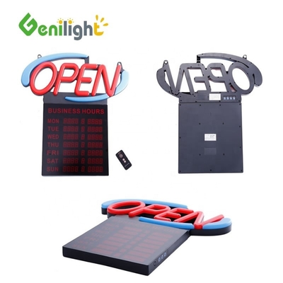 Verbrauch Genilight GLT-LSN6050H-001 Rotblau Farbe Neon Offene LED-Schild mit Stunden