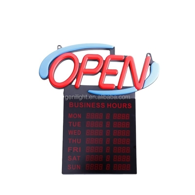Acryl-LED-Neon-Offenschild mit Stunden 12V Eingangsspannung Einfaches und modisches Design 54x52cm
