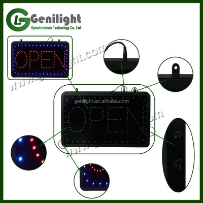 Batteriebetriebene LED Business Offene DIY-Schild mit ABS-Outframe und Neonlichtquelle