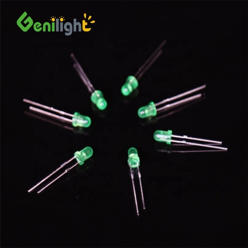 Festleuchtdiode mit LED GREEN F3 LEDs Diode mit maximaler Umspannung von 5 V