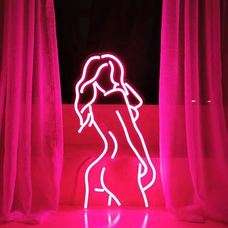 Wanddekoration Pink Lady Neon-Schild mit Acrylunterlage kundenspezifisch 50000 Stunden Lebensdauer
