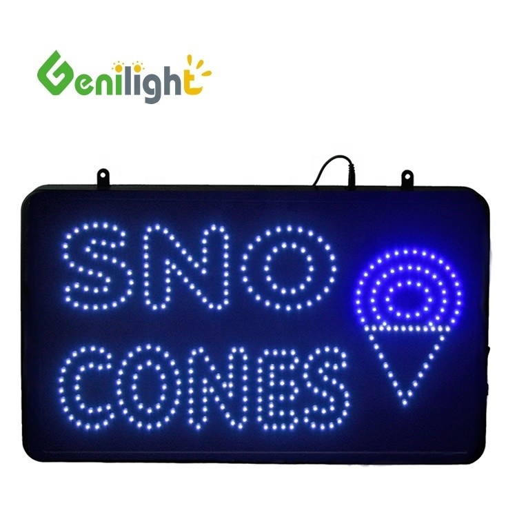 Customized LED SNO KONES Zeichen für Einzelhandelsgeschäft Dekoration 22 * 13 Zoll Bildschirmgröße