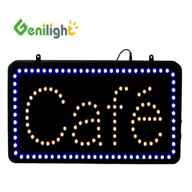Genilight Indoor 22*13 Zoll LED Cafe Offener Schild mit Stromsparung und SDK-Funktion